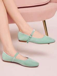 CUCCOO DOLLMOD Women's Casual Versatile Commute Simple Flats For Christmas Spring Shoes - Mint Green - View 5