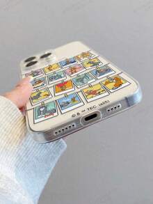 TOM & JERRY X SHEIN TOM & JERRY Transparent Minimalist Soft Shell Cartoon Series Phone Case, Compatible With IPhone 17/13/14/15/16 Pro, Original Hand-Painted Soft Shell With Anti Drop Design, Holiday Girlfriend Gift - Multicolor - View 3