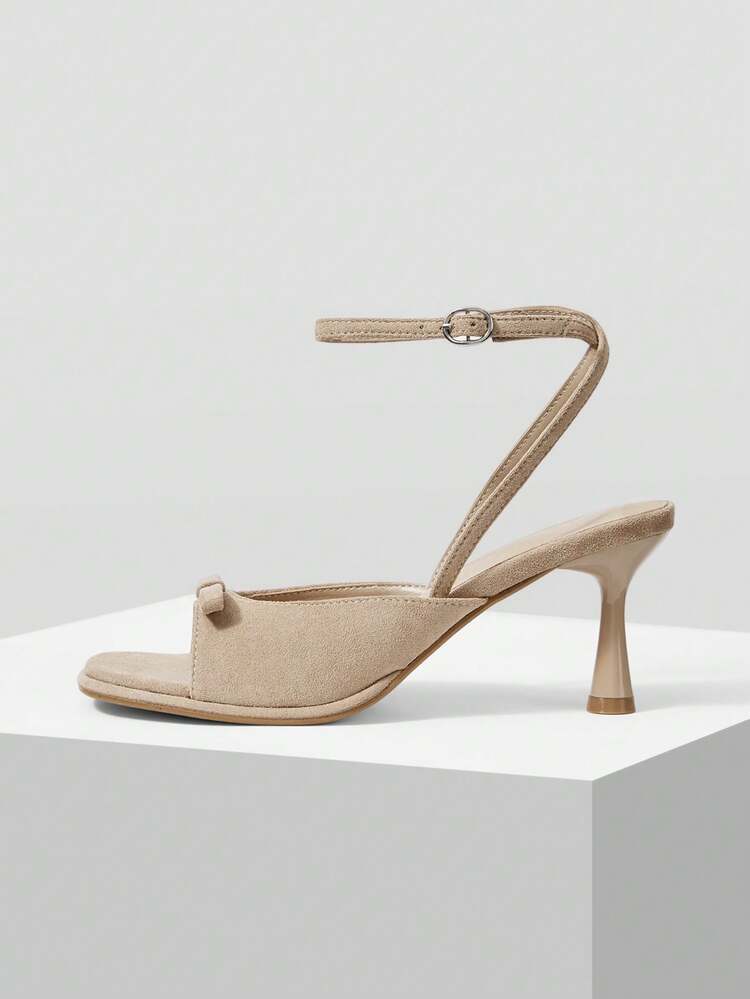 ELEGANT BOW-TIED WOMEN'S HIGH HEEL SANDALS, DELICATE BOW DESIGN, COMFORTABLE WIDE TOE BOX, SLIM HEEL MID HEEL, COMFORTABLE FOR DATING, ANGORA RED SPRING SHOES SUMMER SHOES