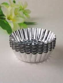 20/200pcs Tart Molds, Suitable For Muffins, Cupcakes, Pudding, Non-Stick Baking Trays, 7.5cm/2.95in Silver Baking Tools, Cake Pastry Molds - Silver - View 8