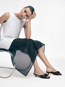 Square Toe High Heel Sandals Women Wear Thin Heel V-Cut Fashion Internet Celebrity Open Toe Slippers Summer - Black - View 7