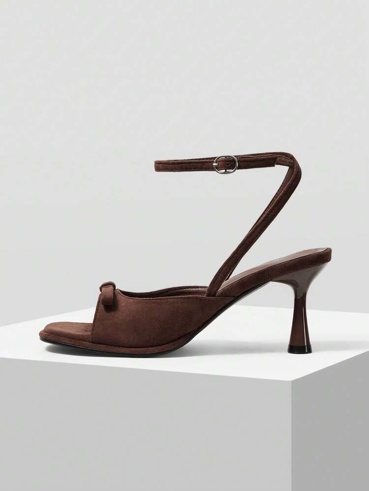 ELEGANT BOW-TIED WOMEN'S HIGH HEEL SANDALS, DELICATE BOW DESIGN, COMFORTABLE WIDE TOE BOX, SLIM HEEL MID HEEL, COMFORTABLE FOR DATING, VALENTINE'S DAY SPRING SHOES