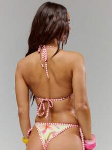 Musera Resort Kontrast Streifen Blumen Bikini Oberteil nur Schwimmen Urlaub Sommer Reise Bademode Casa Calypso - Verschiedenfarbig - Übersicht 4