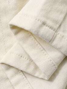 DAZY 女士休闲口袋衬衫领直筒牛仔裙两件套，春夏款，婚礼宾客礼服 - 米色 - 查看 7