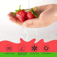 Artificial Red Strawberry, Realistic Simulation Of Fruit Plastic Strawberry, Suitable For Home Kitchen Party Decoration, Photography Props, Gifts, Birthday And Graduation Ceremonies, Etc. - Red - View 3