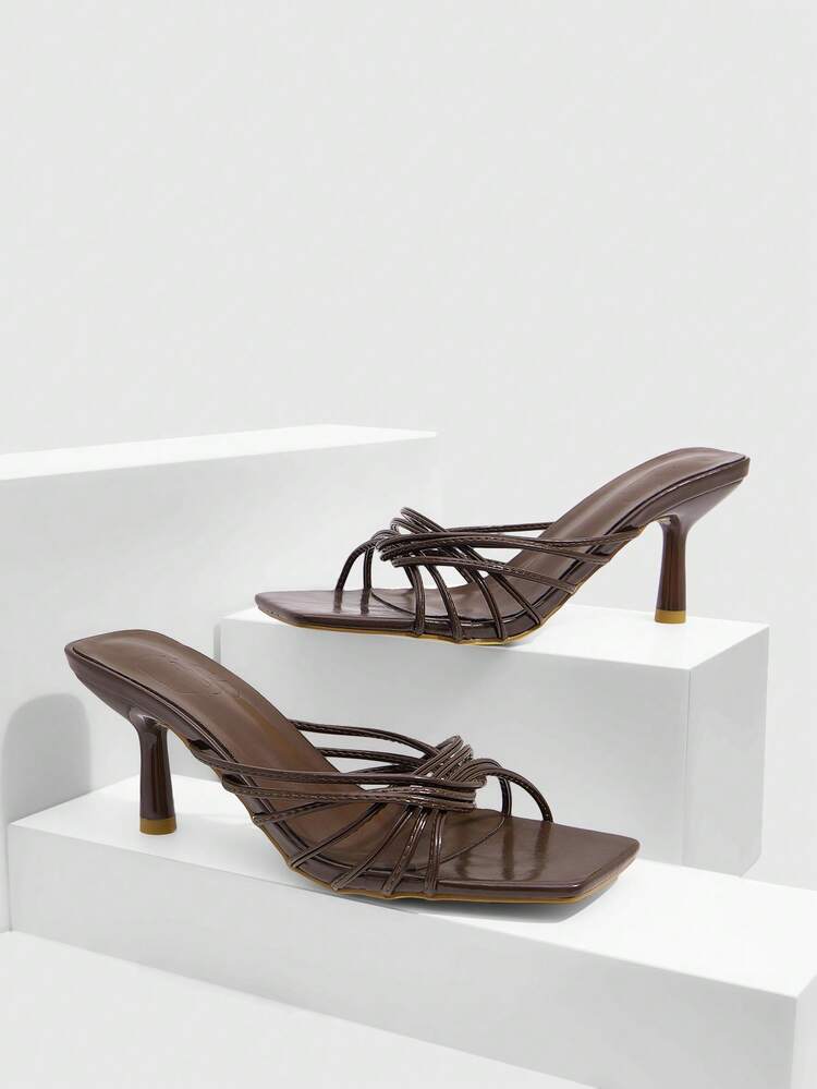 CUCCOO SZL Women's Fashionable Elegant Commuting Twist Heeled Sandals Spring Shoes Prom Heels Summer Shoes