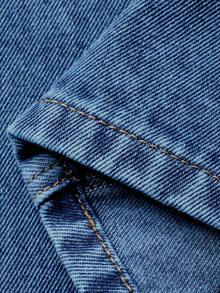 DAZY 女士休闲水洗牛仔背心和阔腿裤套装，春夏款 - 中等水洗藍 - 查看 10