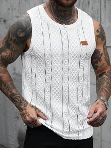 Manfinity CasualCool 男士休闲百搭圆领背心 - 米色 - 查看 4