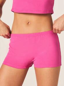 MISSGUIDED 女士露脐短袖T恤热裤睡衣套装，可爱太阳刺绣短袖家居服夏季睡衣配套睡衣套装 - 玫紅色 - 查看 5