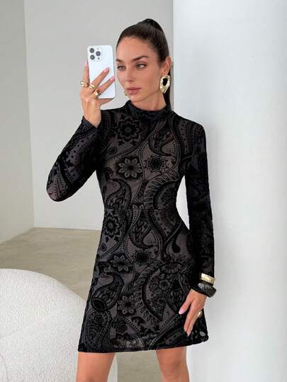 Lavishia Women's Elegant Lace Trim Sleeve & Hem Midi Dress, Autumn New Arrival, Graceful White Dress,Summer Dresses For Women