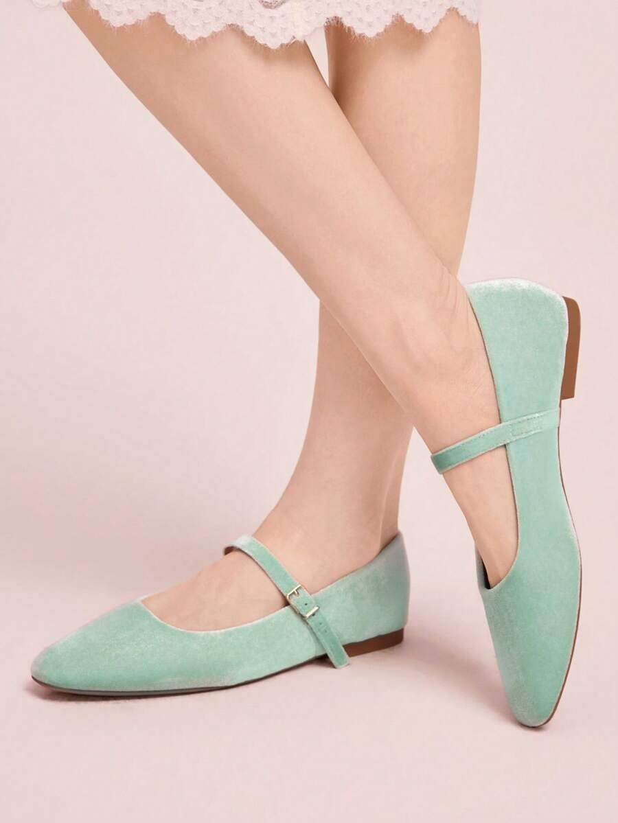CUCCOO DOLLMOD Women's Casual Versatile Commute Simple Flats For Christmas Spring Shoes - Mint Green - View 1