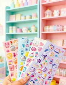 POKOJA LAND 3D立体拼贴画 儿童卡通贴纸 女孩玩具 幼儿园早教奖励日记 3D工艺品 - 彩色 - 查看 2