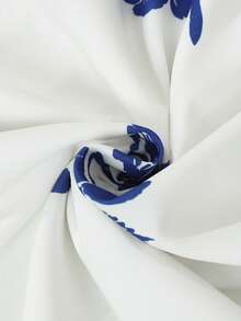 Franclia Đầm maxi dài màu xanh hoa văn, kiểu Pháp, giản dị, tối giản, cổ chữ V, không tay, có thắt lưng, ôm dáng, dành cho nữ, thích hợp mặc mùa hè. - trắng - Xem 3