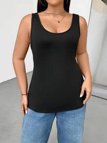 SHEIN Essnce Áo tank top dài màu đen dáng ôm, co giãn tốt, thoải mái, cơ bản, đa năng cho nữ, mùa xuân và hè, thích hợp mặc hàng ngày, trang phục mùa hè cho nữ, áo ôm dáng, áo đi chơi, phong cách mùa hè châu Âu, phong cách tối giản. - Nhiều màu - Xem 12