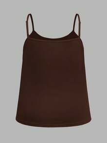 SHEIN EZwear 3pcs Plus Size Women Pleated Loose Camisole Adjustable Strap Suitable For Spring & Summer Dark Brown Tops 3 Pack Babydoll Woman Earthy Cami - Multicolor - View 10