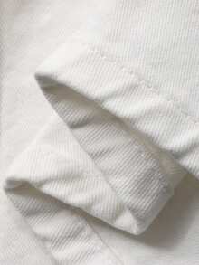 DAZY 女士翻领收腰长款休闲牛仔连衣裙 - 白色 - 查看 8