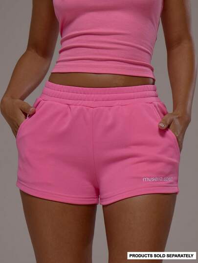 Musera Sport İpli Mini Aktif Jersey Şort, Sadece Spor, Egzersiz, Jimnastik, Pilates, Fitness, Günlük, Kız Çocuk Giyim, Rahat, Sıcak Terletici