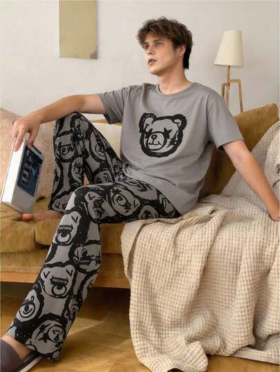 2pcs/Set Teenage Boys Minimalist Gentleman Plaid Pants And Solid Color Plaid Pocket Short Sleeve Top, Fashionable Casual Wear