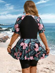 Swim Mulvari Kobiety plus size konserwatywne plażowe burkini - Czarne - Zobacz 2