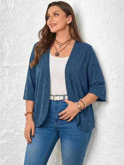 Rosumi Plus Size Vacation Outfits Woman Women Cardigans Solid Color Asymmetric Hem Casual Resort CostumeJacket /Winter Women's Winter Coat Summer Cardigan For Women Stylish Clothing Collection