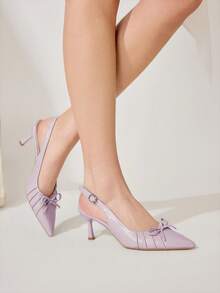 CUCCOO CHICEST Women's Pointed Toe Buckle Design Fashionable High Heels For Daily Wear Wedding Shoes Summer Shoes Bride Shoes - Purple - View 6
