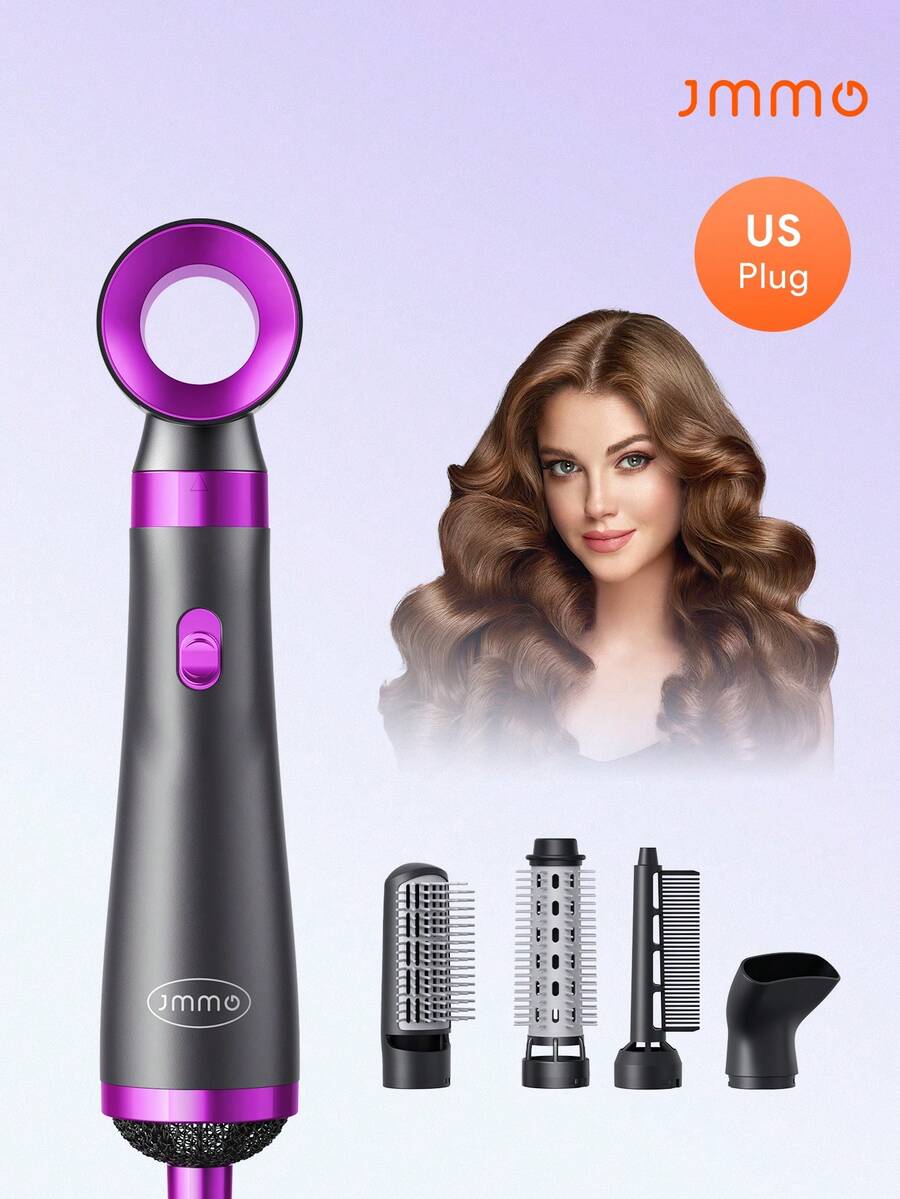 JMMO 5 IN 1 Hot Air Styler Wrap, High-Speed Hair Dryer Brush Blow Dryer With Auto Wrap Curlers For Curling, Straightening, Volumizing, Fast Drying & Frizz-Free Styling For All Hair Types-US Plug - View 1
