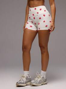 Musera Sport 草莓高腰运动短裤，仅限运动健身、健身房、普拉提、日常休闲穿着，可爱又时尚。 - 彩色 - 查看 4