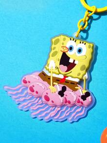 SpongeBob SquarePants | SHEIN Keychain, Bag Decoration, Bag Hanger Chain - Yellow - View 7