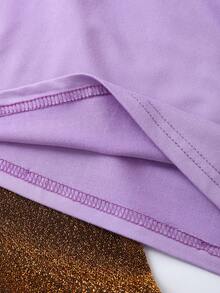 EMERY ROSE Plus Size Women's Casual Fashion Short-Sleeve T-Shirt - Purple - View 5