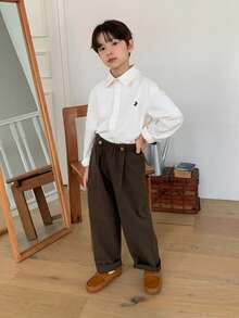 DAZY Tween Boy Casual Button Front Long Sleeve Shirt, Spring/Autumn - White - View 7