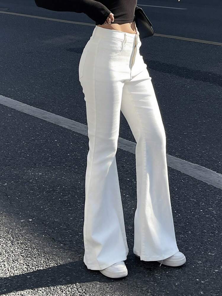 Women's Sexy Casual Elegant Solid Color Flare Jeans