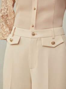MOTF PREMIUM ELEGANT WIDE-LEG SUIT PANTS, SPRING/SUMMER - Apricot - View 2