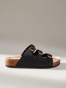 Solecia Sapatos Femininos Chinelos de Sola Grossa Versáteis para Uso na Primavera e Verão, Sapatos de Férias de Verão, Sapatos de Primavera, Primavera Break, Páscoa, Natal - Preto - Visão 1