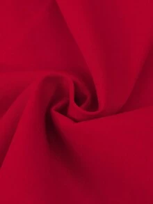 SHEIN Franclia 女士纯色蝴蝶结装饰优雅约会派对迷你连衣裙 - 紅色 - 查看 6