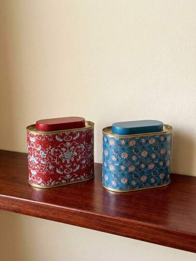 Cirelle Floral Pattern Airtight Metal Canister – High-Quality Round Storage Jar For Home Essentials, Airtight Round Canister