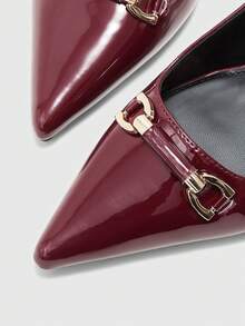 CUCCOO BIZCHIC Women's Fashionable Elegant Pointed Toe High Heel Sandals - Burgundy - View 8