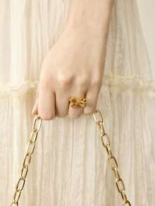 MOTF PREMIUM 18K金蝴蝶结橙色水晶戒指 - 橘色 - 查看 5