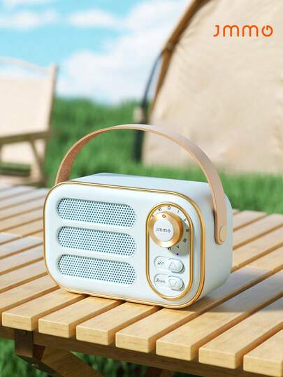 JMMO 复古扬声器，复古装饰，小型无线蓝牙扬声器，可爱复古风格，适用于厨房书桌卧室办公室派对户外卡哇伊，适用于 Android/IOS 设备圣诞礼物，秋冬季假期露营必备品，度假配件，露营用品