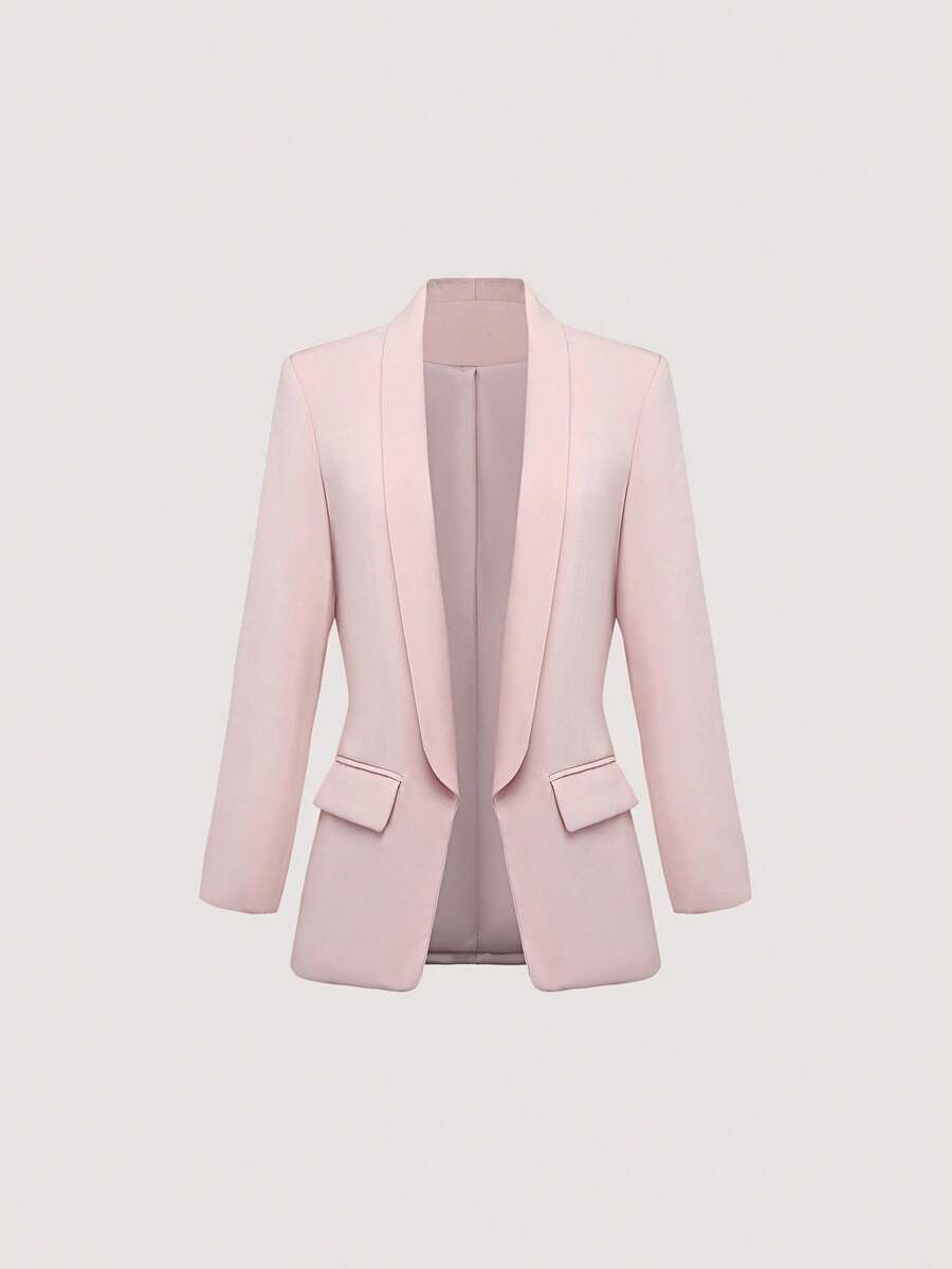 Olithes 女士简约优雅披肩领西装外套套装，女士西装外套，女士连衣裙外套，女士西装套装，女士西装外套 - 粉色 - 查看 1