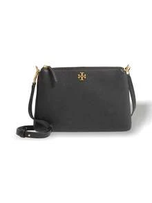 Tory Burch Mercer Pebbled Zip Crossbody - black/gold - View 2