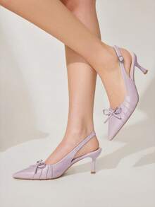 CUCCOO CHICEST Women's Pointed Toe Buckle Design Fashionable High Heels For Daily Wear Wedding Shoes Summer Shoes Bride Shoes - Purple - View 2
