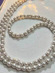 High-End Women's Mobile Phone Strap Crossbody & Shoulder Strap With Extended Beaded Chain, Compatible With Any Type Of Phone Case, Fashionable, Anti-Lost Lanyard With Clip And Pendant Gifts For Mother, Family, Friends, Birthday, Holiday Phone Charm, Phone Chain - Silver - View 7