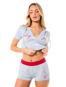 BABYPHAT SDBP492 - 短袖连帽运动衫 - 灰色 - 查看 1