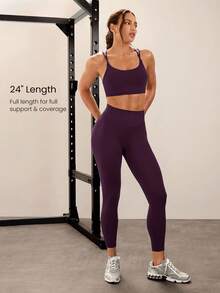 GLOWMODE Quần legging Peakbum Powersculpt™-Air Sculpt Flex 24 inch thấm hút mồ hôi, thoáng mát, cạp chữ V nâng mông, thích hợp cho các bài tập cường độ cao, chạy bộ, tập luyện mùa thu đông. - Màu tím - Xem 4