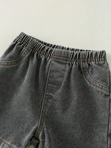 2件套男婴夏季休闲沙滩度假绿色图案T恤和黑色牛仔短裤套装 - 彩色 - 查看 5