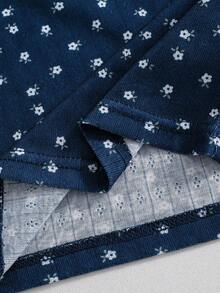 Bộ đồ mùa hè cho bé gái, họa tiết hoa nhí, gồm áo hai dây và quần short. - Màu xanh lam - Xem 7