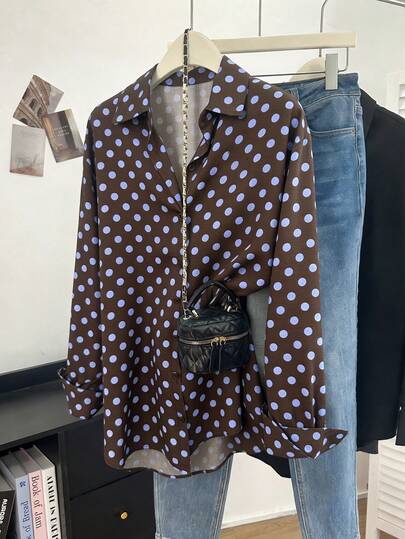 Franclia Plus Size Striped Casual Woven Shirt, Autumn/Winter Shirts For Ladies Casual Blouse For Women Casual Modern Latest Tops For Women New Arrivals Latest Outfit For Women S343360 Of Woman Clothes Womens Shirts For Summer