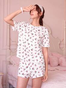 Bonmuse 满版花卉印花睡衣套装 / 睡衣套装 - 彩色 - 查看 4