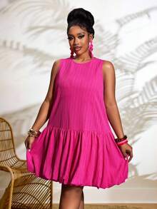 Veslaya 2026春夏大码女装新款,适合音乐节、复活节、西部风、游牧风、生日派对、毕业典礼、大学、学生、日常休闲、基础款、休闲、度假、邮轮、海滩、日光浴、爆款、街头风、婚礼宾客、通勤、早午餐、机场、派对、节日、优雅宴会、舞会等场合。这款高端优雅纯色紫红色圆领无袖宽松短款A字荷叶边连衣裙,是女士的时尚之选。Zanzea女装Ycv9w折扣码,Wow连衣裙等你来选购。 - 玫紅色 - 查看 11