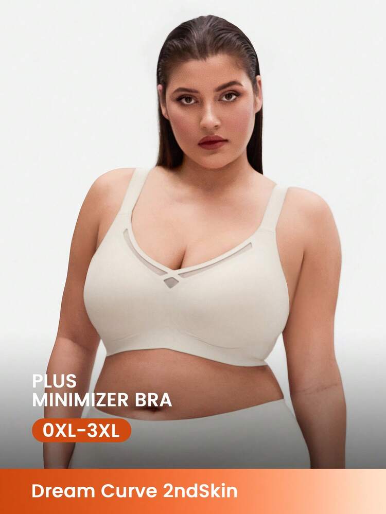 Plus Dream Curve 2ème Peau Soutien-gorge de Lounge sans Couture Blanc Mesh Wireless Push Up Adhésif Taille Libre Soutien-gorge Invisible Sous-vêtements Confortables Indispensables